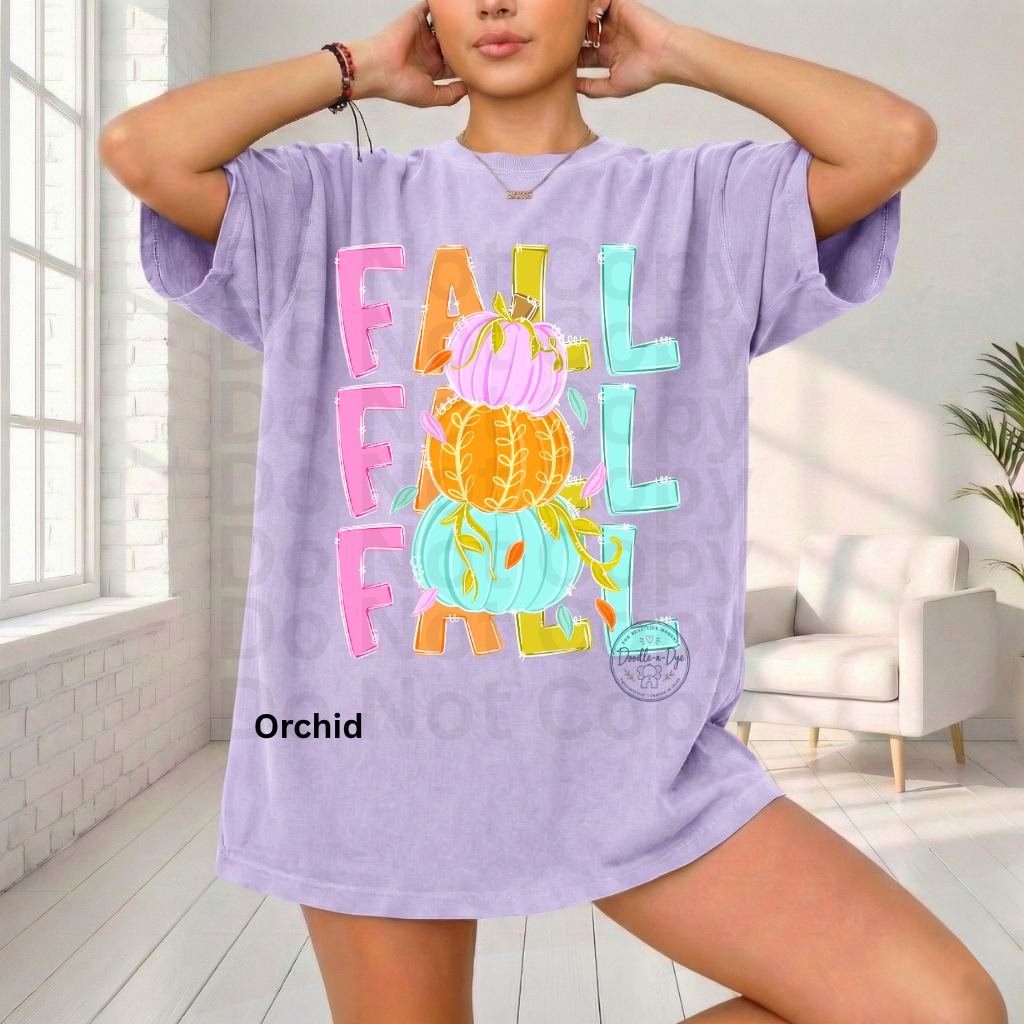 Colorful Fall Pumpkin Shirt | Bright Autumn Graphic Tee | Cute Pumpkin Shirt | Comfort Colors® 1717 Fall T-Shirt | Cozy Fall Outfit