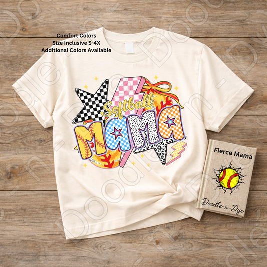 Softball Mama Comfort Colors Tee, Softball Mom Shirt, Game Day Softball T-Shirt, Softball Season Tshirt, Tournament Mama Tee, Gift for Her, Gift for Mom