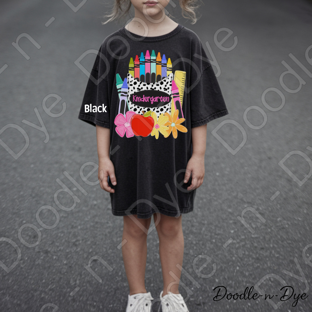 Kindergarten Youth Comfort Colors Tee, Back to School Kids Shirt, Cute Classroom Photo Outfit, Colorful Kindergarten Pocket Tee, Beginning of School Student Shirt