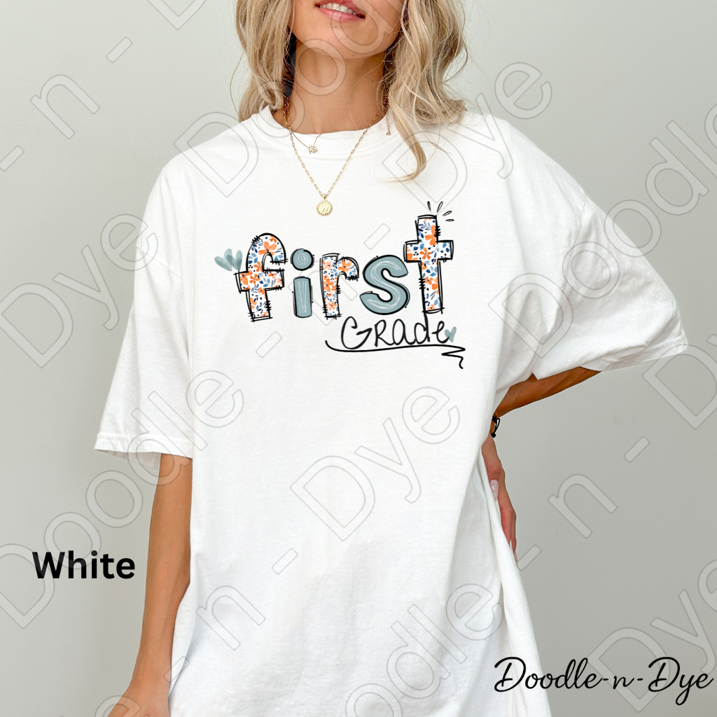 First Grade Teacher Shirt – Colorful Comfort Colors Classroom Tee - Teacher Appreciation Gift