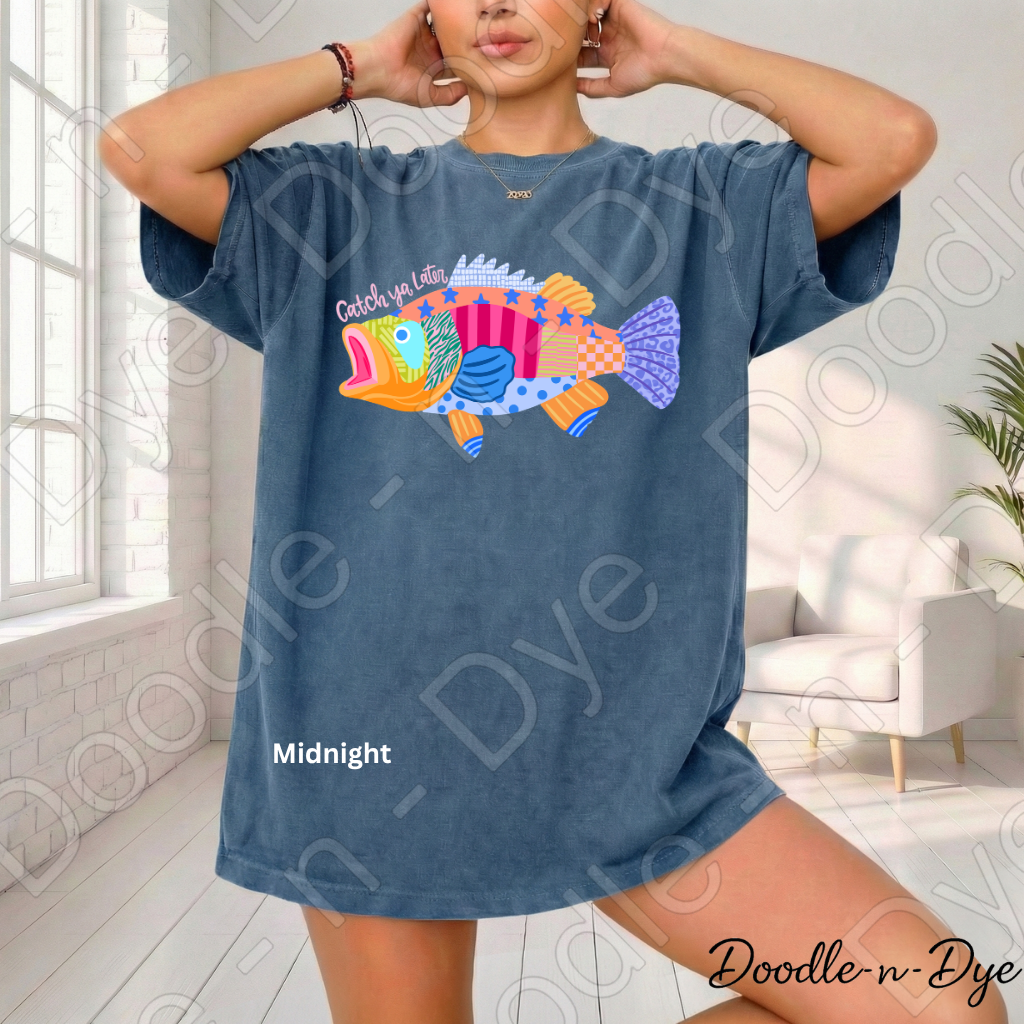 Catch Ya Later Fishing Shirt, Funny Fishing Tee, Comfort Colors Fishing Shirt, Last Day of School Teacher Tee, End of Year Teacher T-Shirt, Fisherman Gift Shirt, Lake Life Tee, Colorful Fish Graphic Tee, Gift for Teacher