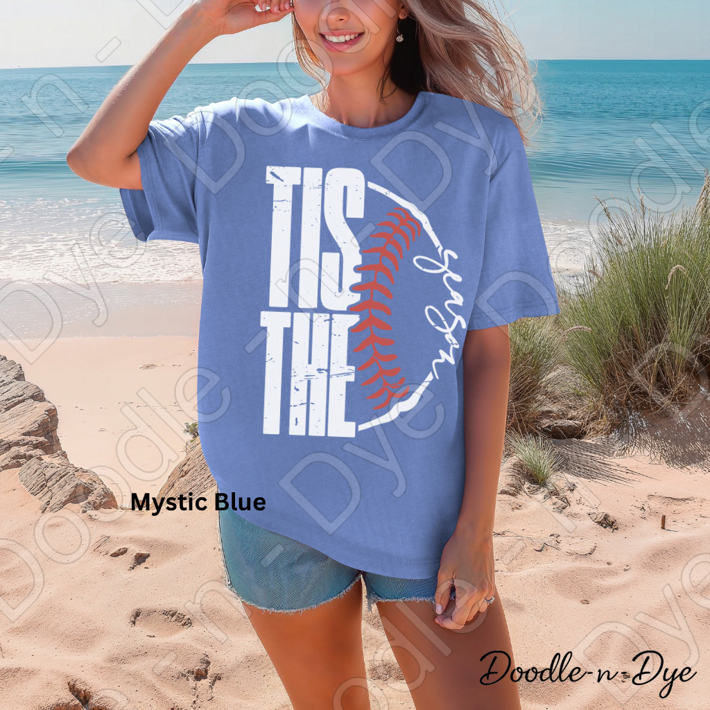 Tis the Season Baseball Comfort Colors Tee, Baseball Mom Tee, Baseball Season Shirt, Gift for Mom, Mother's Day Gift