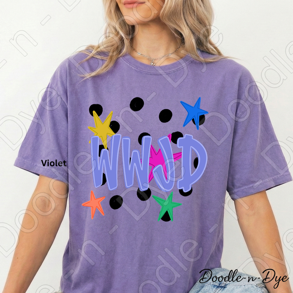 WWJD Shirt | Original Christian Comfort Colors Tee | What Would Jesus Do Graphic Shirt | Retro Faith Shirt | Colorful Christian Apparel