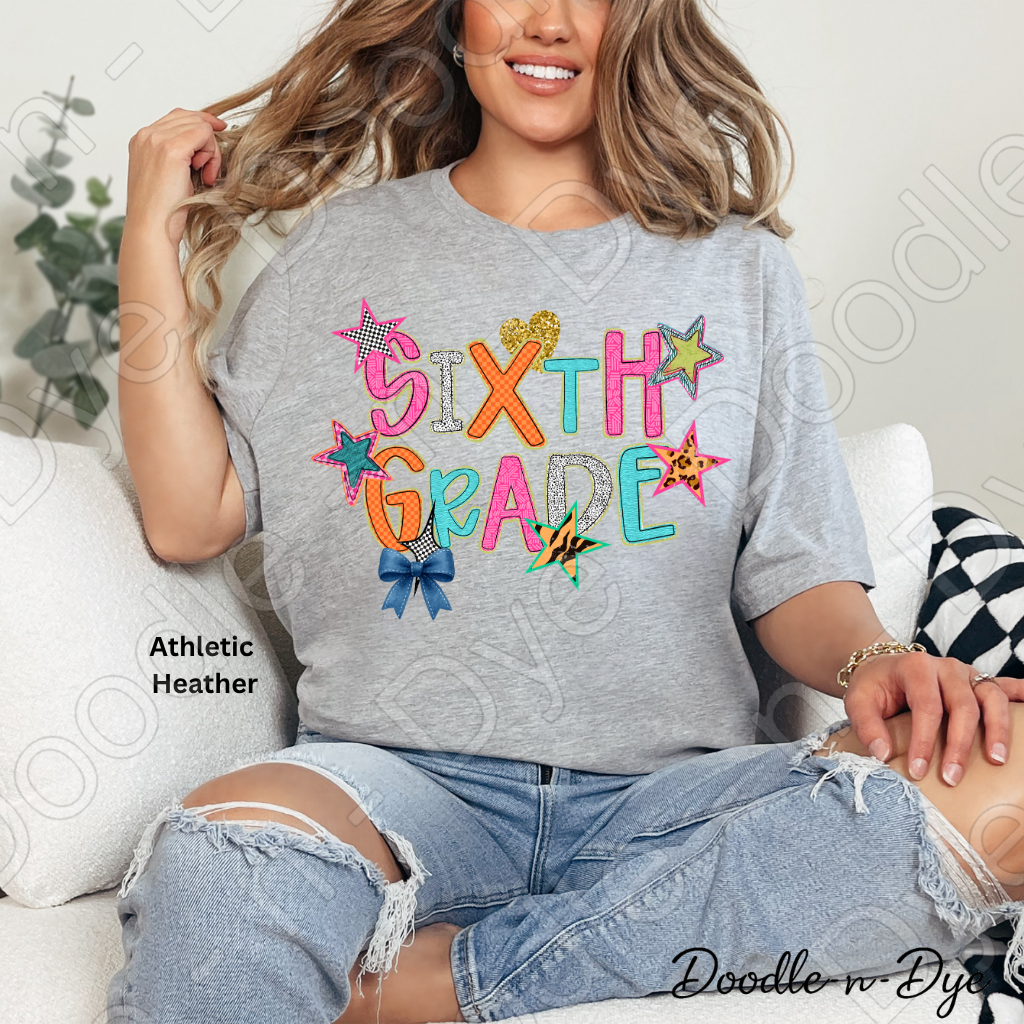 Sixth Grade Teacher Bella & Canvas Tee, Back to School Teacher & Student Tee, Meet‑the‑Teacher & Classroom Photos, Beginning of School Fifth Grade Teacher Shirt, Grade Level Gift for Teacher