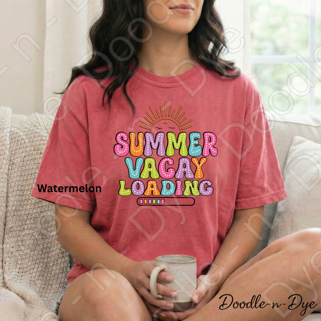 Summer Loading Teacher Comfort Colors Tee, Student Summer Tee, Summer Vacay Loading Graphic T-Shirt, End of School Shirt, Last Day of School Teacher and Student Tshirt