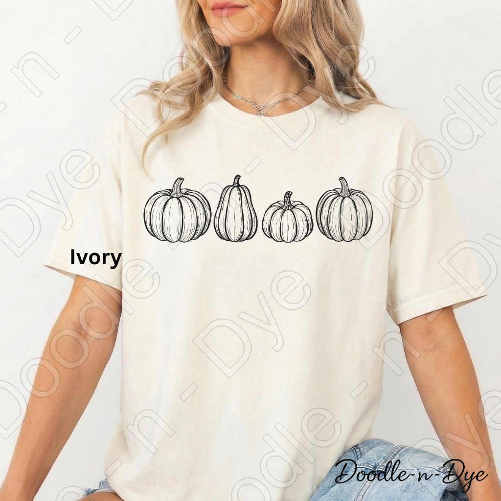 Minimalist Pumpkin Shirt | Original Pumpkin Sketch Tee | Comfort Colors 1717 | Farmhouse Fall Shirt | Simple Autumn Graphic Tee