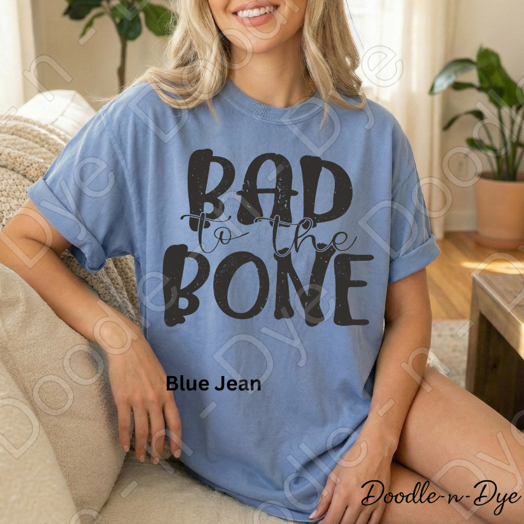 Bad to the Bone Halloween Shirt | Funny Skeleton Comfort Colors® T-Shirt | Cute Spooky Season Graphic Tee | Halloween Pun Unisex Shirt
