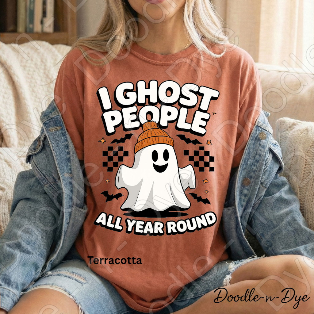 I Ghost People All Year Round Shirt, Funny Ghost Halloween Tee, Comfort Colors Ghost Shirt, Introvert Humor Shirt, Cute Spooky Season Tee, Ghost Lover Gift