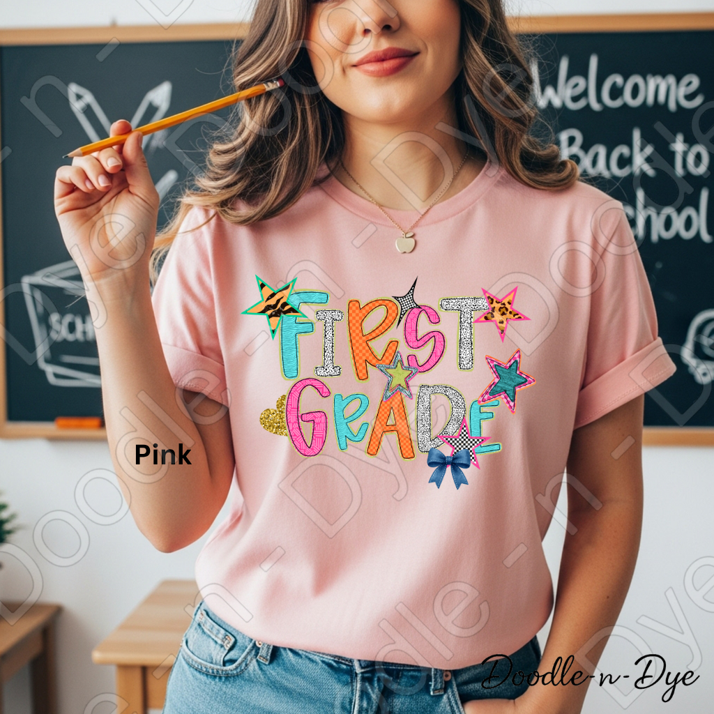 First Grade Teacher Bella & Canvas Tee, Back to School Teacher & Student Tee, Meet‑the‑Teacher & Classroom Photos, Beginning of School First Grade Teacher Shirt, Gift for Teacher