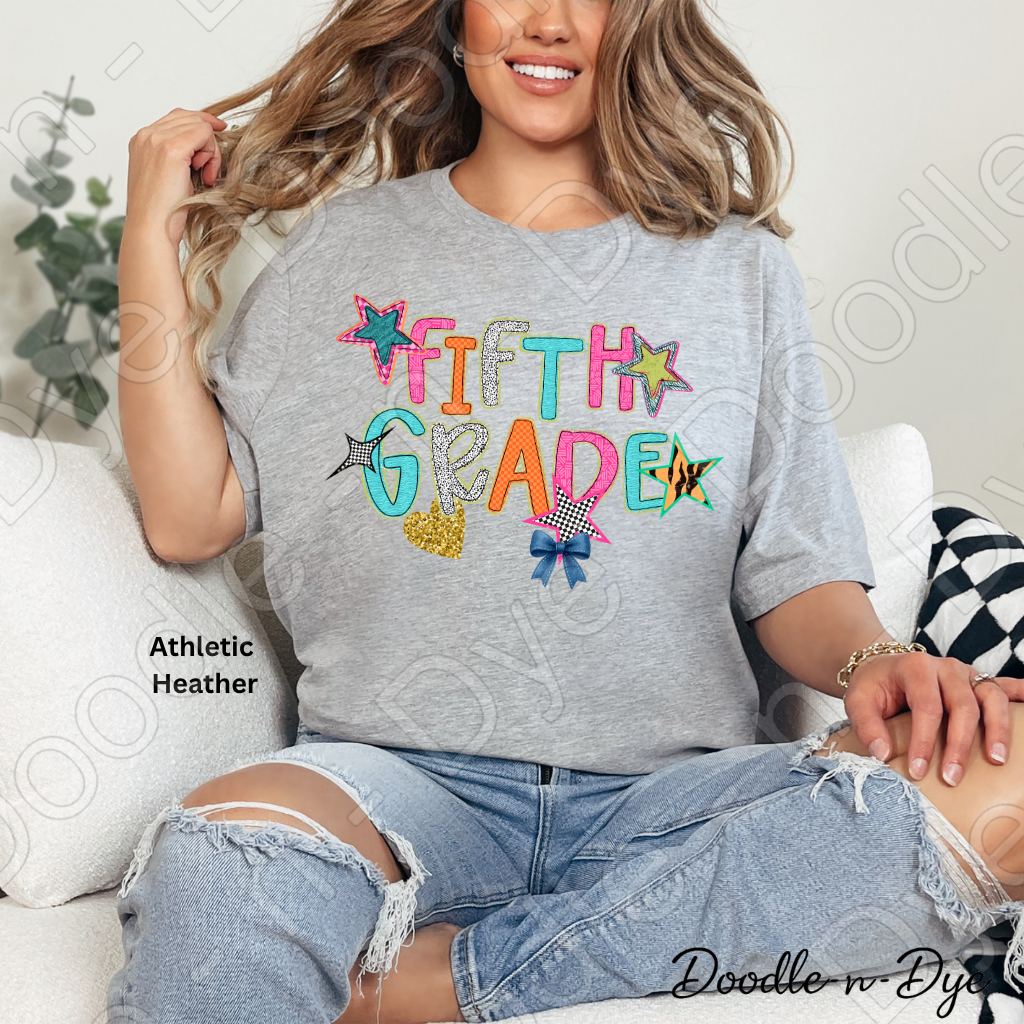 Fifth Grade Teacher Bella & Canvas Tee, Back to School Teacher & Student Tee, Meet‑the‑Teacher & Classroom Photos, Beginning of School Fifth Grade Teacher Shirt, Grade Level Gift for Teacher