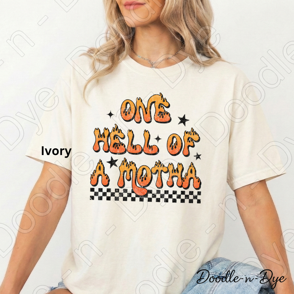 One Hell of a Motha Shirt | Funny Mama Tee | Sarcastic Mom Shirt | Comfort Colors 1717 | Spooky Season Mama Graphic Tee