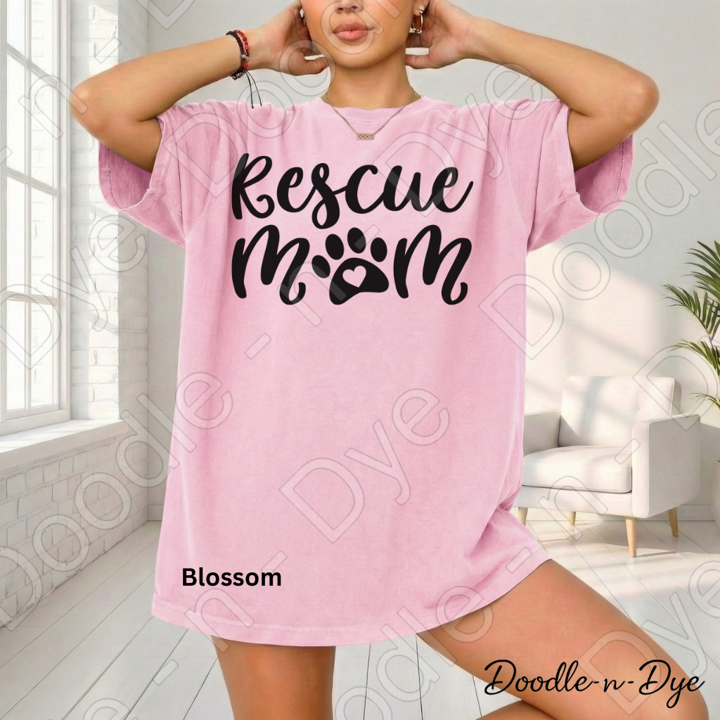 Rescue Mom Comfort Colors Tee, Animal Rescue Shirt, Animal Lover T-Shirt, Gift for Her