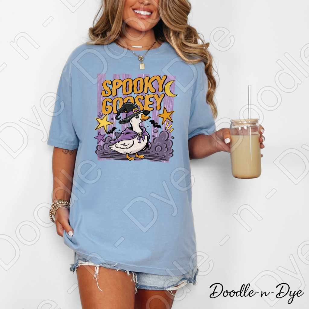 Spooky Goosey Halloween Shirt | Cute Fall Goose Comfort Colors® T-Shirt | Funny Halloween Goose Tee | Cozy Fall Graphic Shirt
