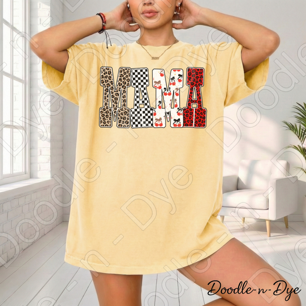 Mama Shirt – Comfort Colors 1717 Mixed Pattern Mom Tee - Mother's Day Gift for Mom