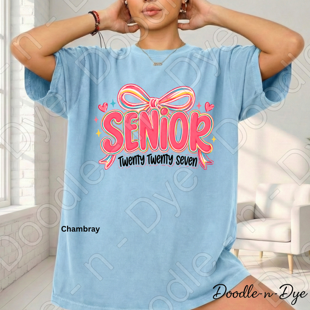Senior 2027 Shirt Class of 2027 Comfort Colors® T-Shirt | Cute Coquette GO Senior Year Tee | Graduation Shirt | Senior Gift