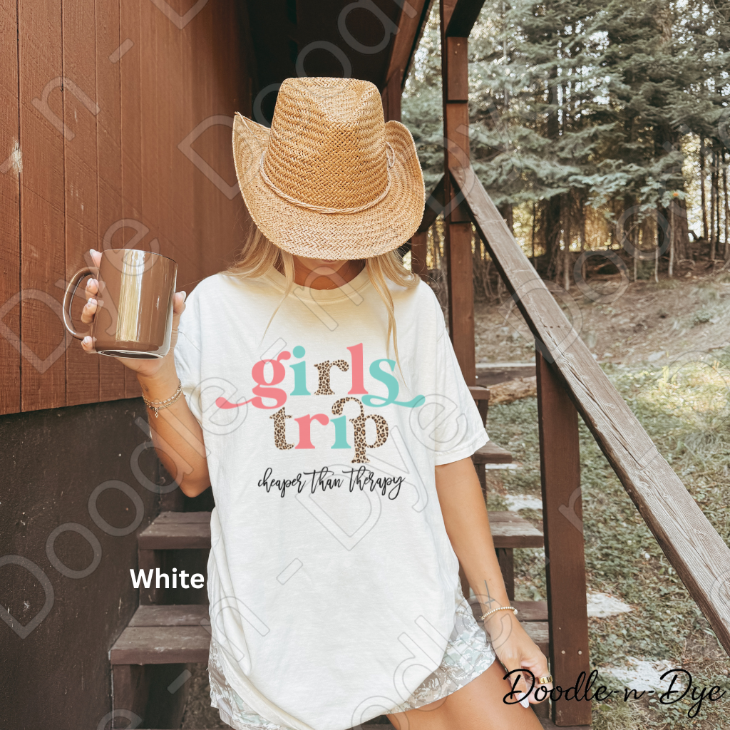 Girls Trip Shirt – Cheaper Than Therapy Comfort Colors Tee - Bachelorette Trip - Gift for Her