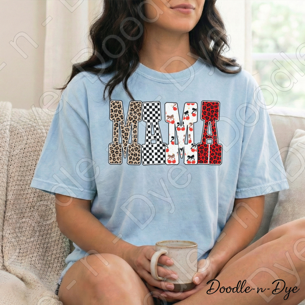Mama Shirt – Comfort Colors 1717 Mixed Pattern Mom Tee - Mother's Day Gift for Mom