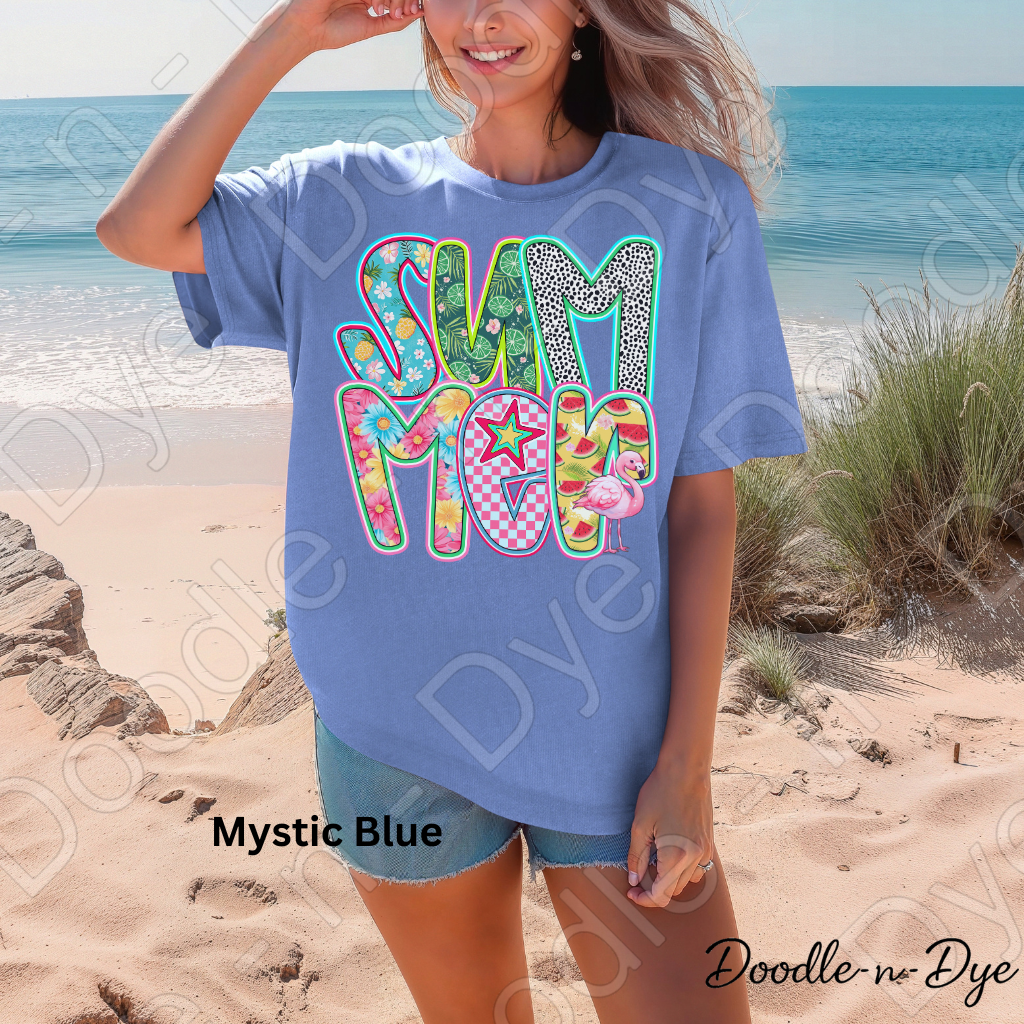 Summer Pattern Shirt – Colorful Comfort Colors Flamingo Tee - Gift for Her - Teacher Appreciation