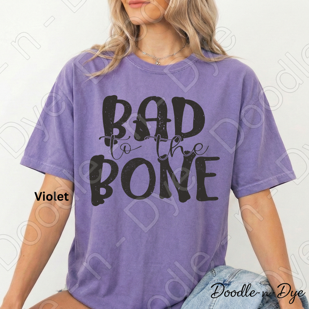 Bad to the Bone Halloween Shirt | Funny Skeleton Comfort Colors® T-Shirt | Cute Spooky Season Graphic Tee | Halloween Pun Unisex Shirt