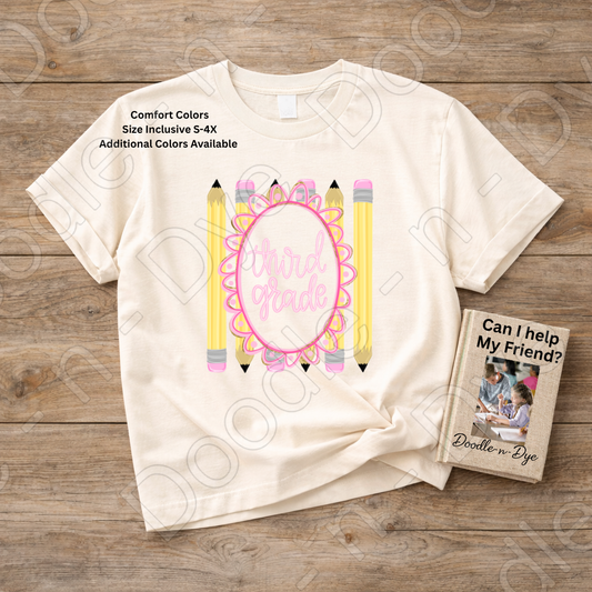 Third Grade Teacher Shirt, Third Grade Comfort Colors Teacher Tee, Grade Level Third Grade Teacher Shirt, Teacher Gift, Back to School Teacher Tee