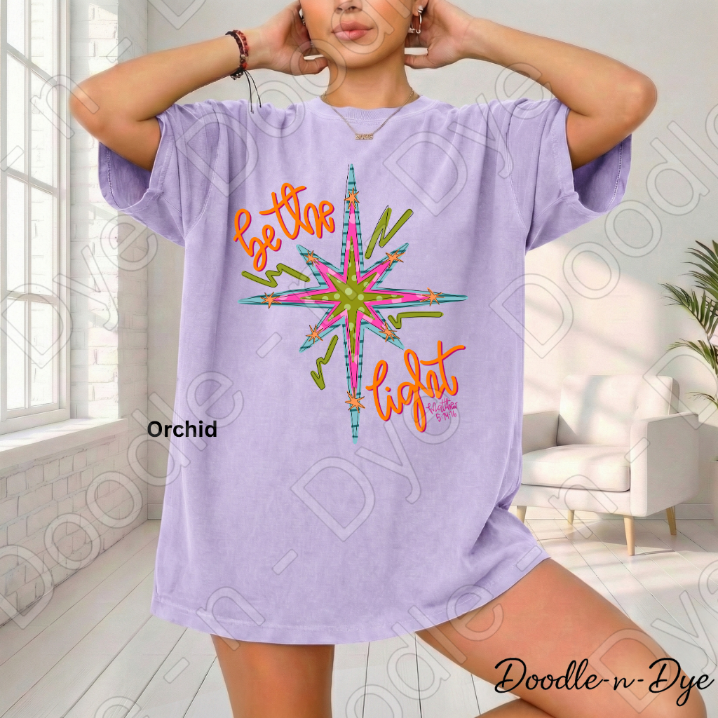 Be the Light Christian Shirt, Matthew 5:14-16 Tee, Retro Faith Shirt, Comfort Colors 1717, Colorful Christian Graphic Tee, Religious Inspirational Gift