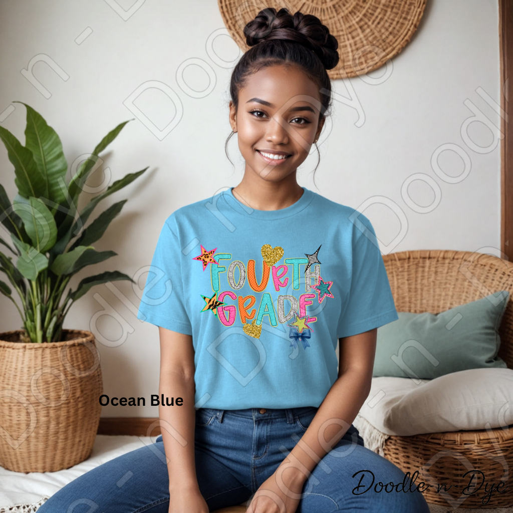 Fourth Grade Teacher Bella & Canvas Tee, Back to School Teacher & Student Tee, Meet‑the‑Teacher & Classroom Photos, Beginning of School Fourth Grade Teacher Shirt, Grade Level Gift for Teacher