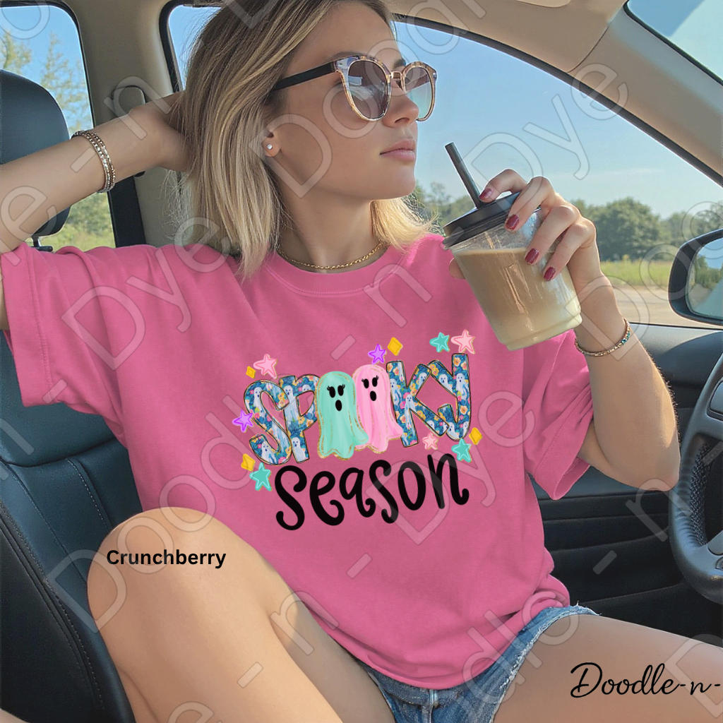 Preppy Spooky Season Ghost Shirt | Cute Halloween Comfort Colors® T-Shirt | Pastel Ghost Graphic Tee | Whimsical Fall Shirt | Cozy Halloween Tee