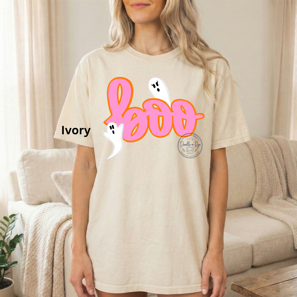 Boo Ghost Shirt | Comfort Colors® 1717 Halloween T-Shirt | Cute Ghost Graphic Tee | Spooky Season Shirt | Boutique Halloween Shirt, Fall Ghost Tee