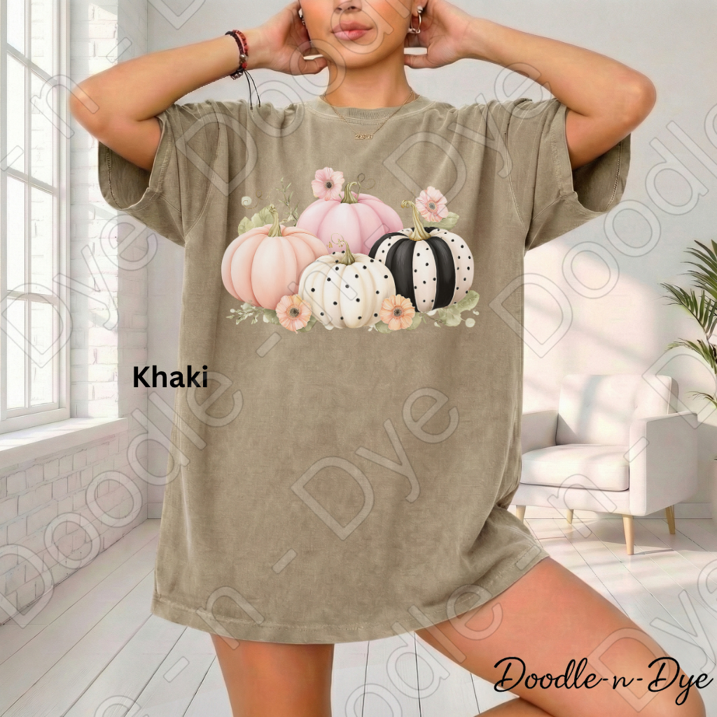 Shabby Chic Pumpkin Shirt, Pink Pumpkin Farmhouse Tee, Comfort Colors Fall Shirt, Cottagecore Pumpkin Shirt, Floral Autumn Graphic Tee