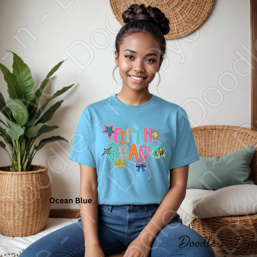 Fifth Grade Teacher Bella & Canvas Tee, Back to School Teacher & Student Tee, Meet‑the‑Teacher & Classroom Photos, Beginning of School Fifth Grade Teacher Shirt, Grade Level Gift for Teacher