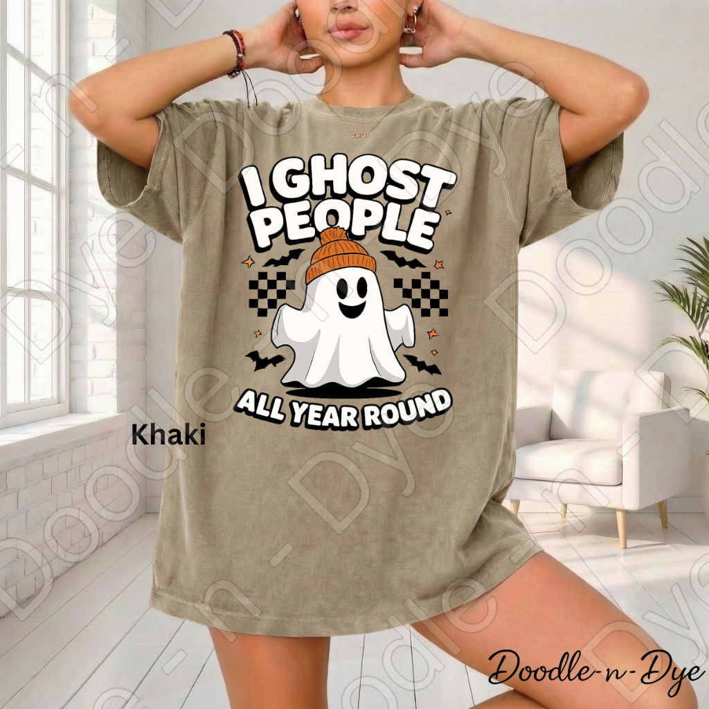 I Ghost People All Year Round Shirt, Funny Ghost Halloween Tee, Comfort Colors Ghost Shirt, Introvert Humor Shirt, Cute Spooky Season Tee, Ghost Lover Gift
