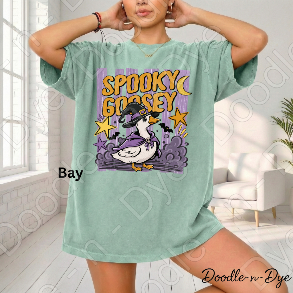 Spooky Goosey Halloween Shirt | Cute Fall Goose Comfort Colors® T-Shirt | Funny Halloween Goose Tee | Cozy Fall Graphic Shirt