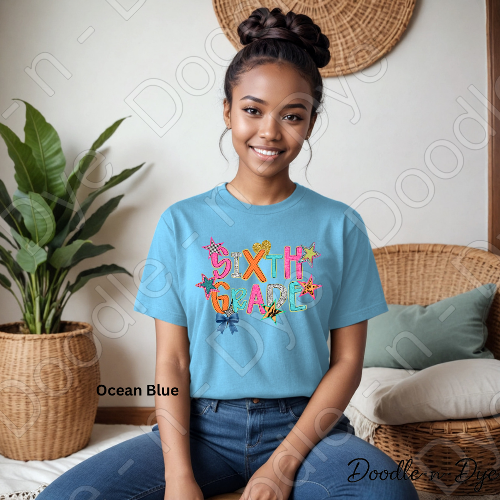 Sixth Grade Teacher Bella & Canvas Tee, Back to School Teacher & Student Tee, Meet‑the‑Teacher & Classroom Photos, Beginning of School Fifth Grade Teacher Shirt, Grade Level Gift for Teacher