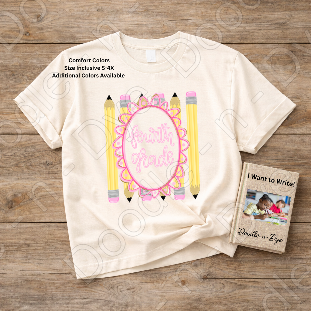 Fourth Grade Teacher Shirt, Fourth Grade Comfort Colors Teacher Tee, Grade Level Fourth Grade Teacher Shirt, Teacher Gift, Back to School Teacher Tee