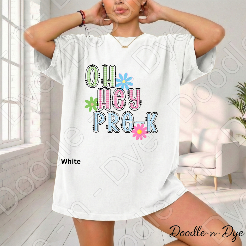 Pre-K Teacher Shirt, Pre-K Comfort Colors Teacher Tee, Doodle-n-Dye Original Design, Grade Level Pre-K Teacher Shirt, Preschool Teacher Gift, Back to School Teacher Tee