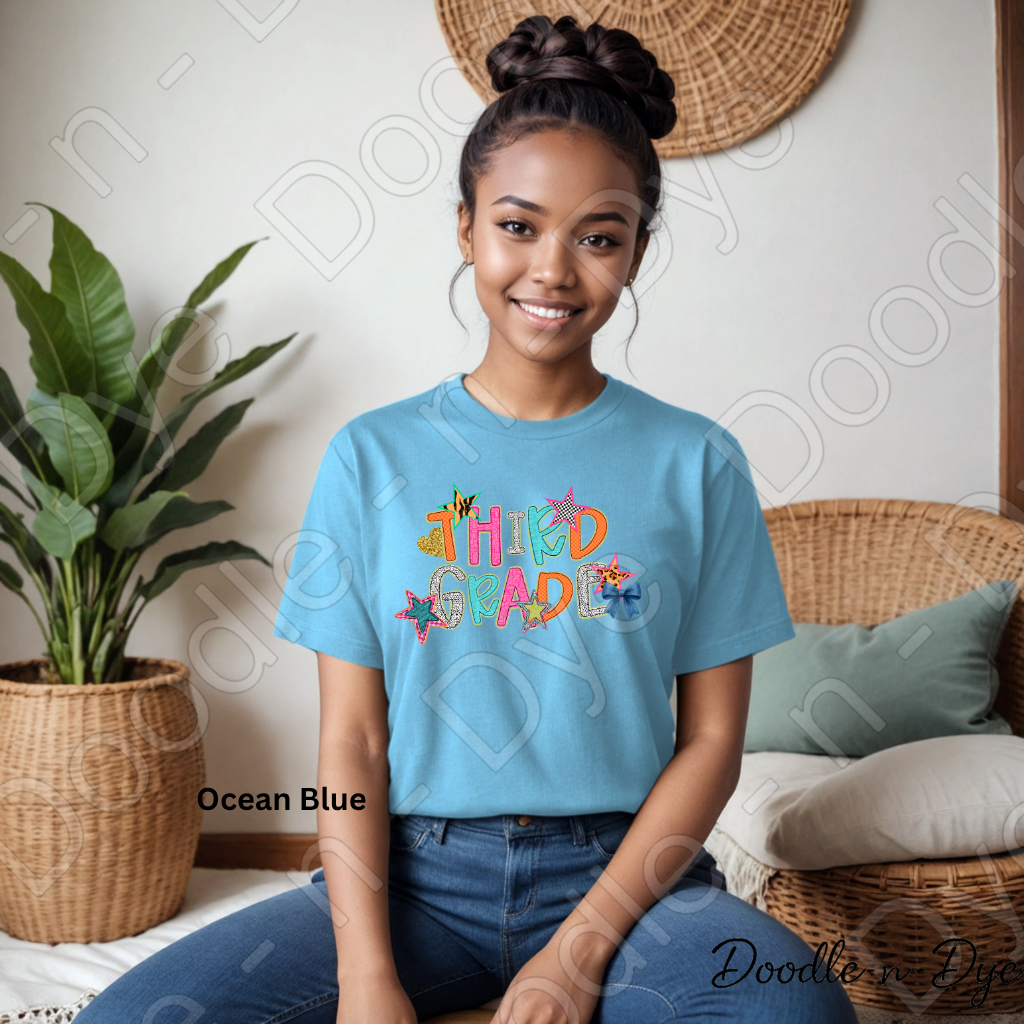 Third Grade Teacher Bella & Canvas Tee, Back to School Teacher & Student Tee, Meet‑the‑Teacher & Classroom Photos, Beginning of School Third Grade Teacher Shirt, Grade Level Gift for Teacher