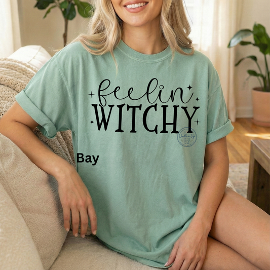 Feelin' Witchy Shirt | Comfort Colors® 1717 Halloween T-Shirt | Cute Fall Witch Graphic Tee | Spooky Season Shirt | Boutique Halloween Tee