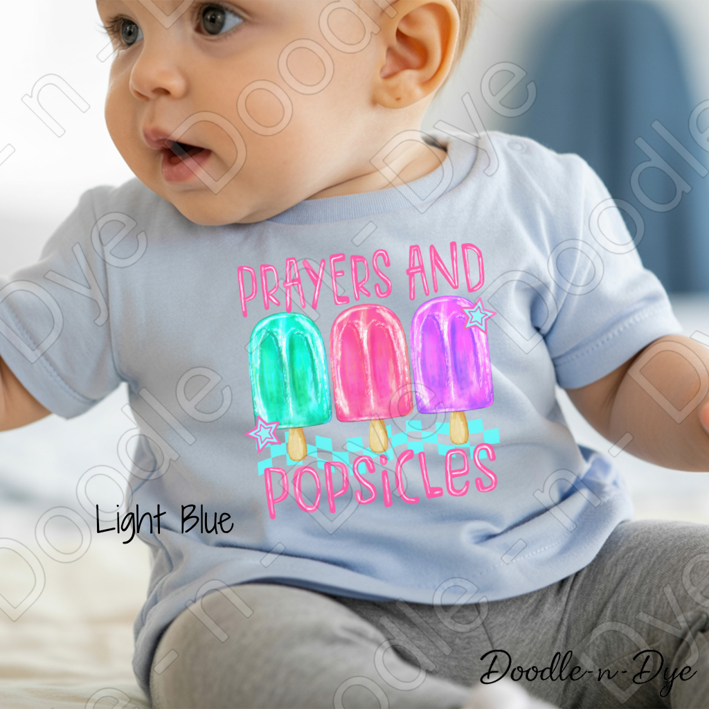 Summer Toddler Faith Shirt, Kids Prayers & Popsicles Tee, Christian Toddler T-Shirt, Kids Summer Popsicle T Shirt