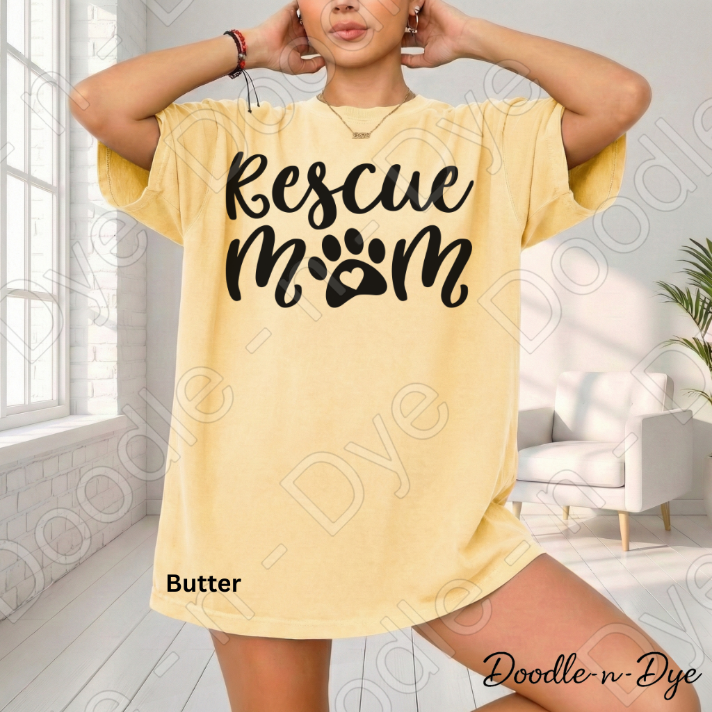 Rescue Mom Comfort Colors Tee, Animal Rescue Shirt, Animal Lover T-Shirt, Gift for Her