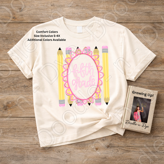 Fifth Grade Teacher Shirt, Fifth Grade Comfort Colors Teacher Tee, Grade Level Fifth Grade Teacher Shirt, Teacher Gift, Back to School Teacher Tee