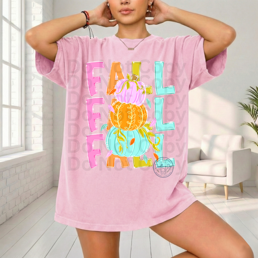 Colorful Fall Pumpkin Shirt | Bright Autumn Graphic Tee | Cute Pumpkin Shirt | Comfort Colors® 1717 Fall T-Shirt | Cozy Fall Outfit