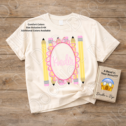 Kindergarten Teacher Shirt, Kindergarten Comfort Colors Teacher Tee, Grade Level Kindergarten Teacher Shirt, Teacher Gift, Back to School Teacher Tee
