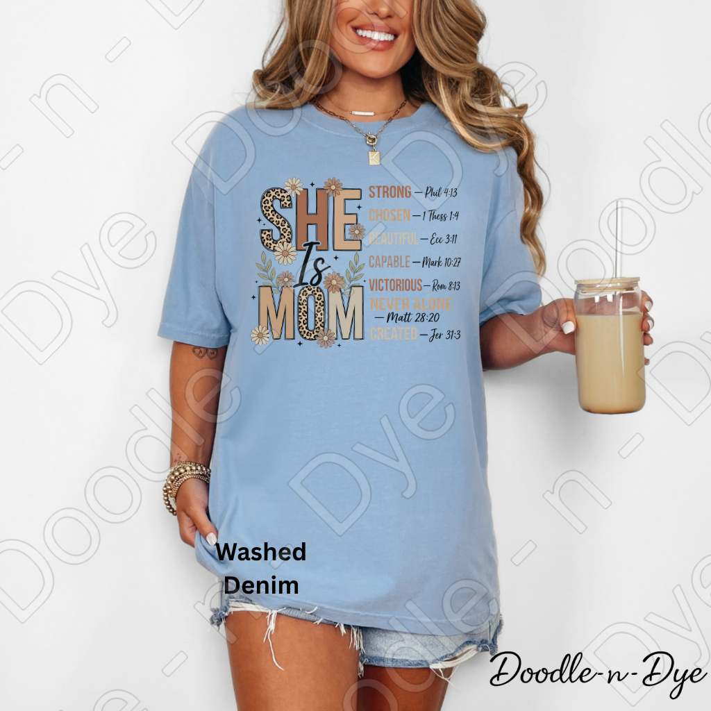 Christian Mom Shirt, She is Mom Faith-Based Tee, Faith Mom T-Shirt, She is Mom Scripture Tee, Gift for Her