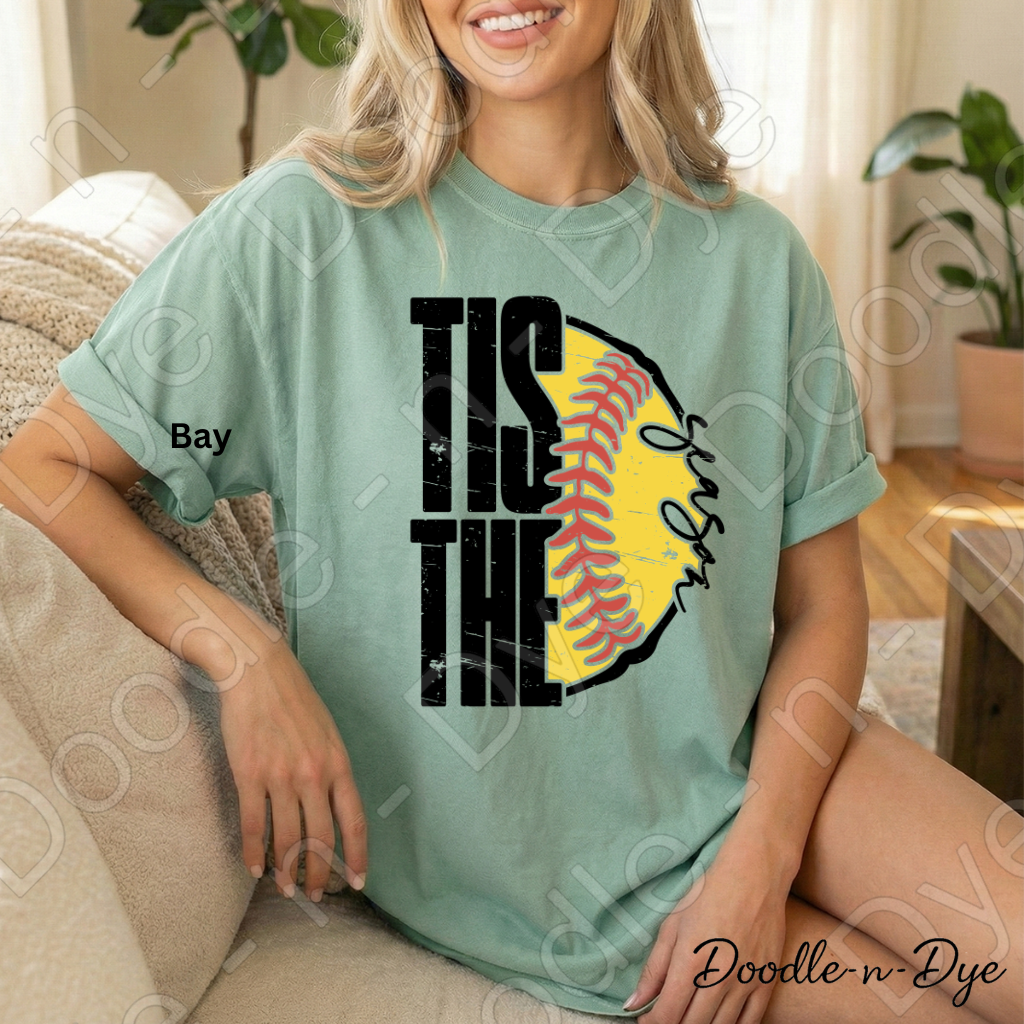 Tis the Season Softball Shirt, Comfort Colors Tee, Softball Season, Ballpark Mom Life, Gift for Her