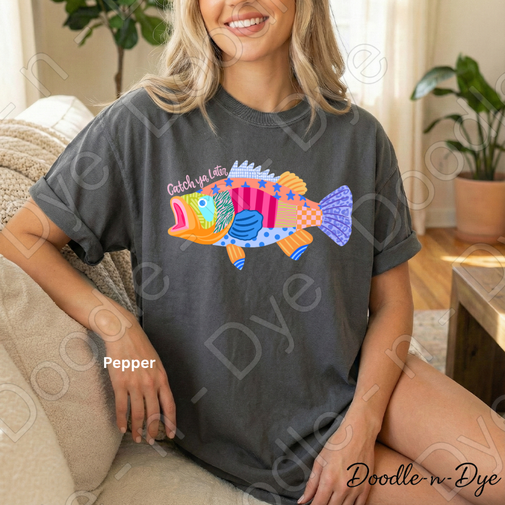 Catch Ya Later Fishing Shirt, Funny Fishing Tee, Comfort Colors Fishing Shirt, Last Day of School Teacher Tee, End of Year Teacher T-Shirt, Fisherman Gift Shirt, Lake Life Tee, Colorful Fish Graphic Tee, Gift for Teacher