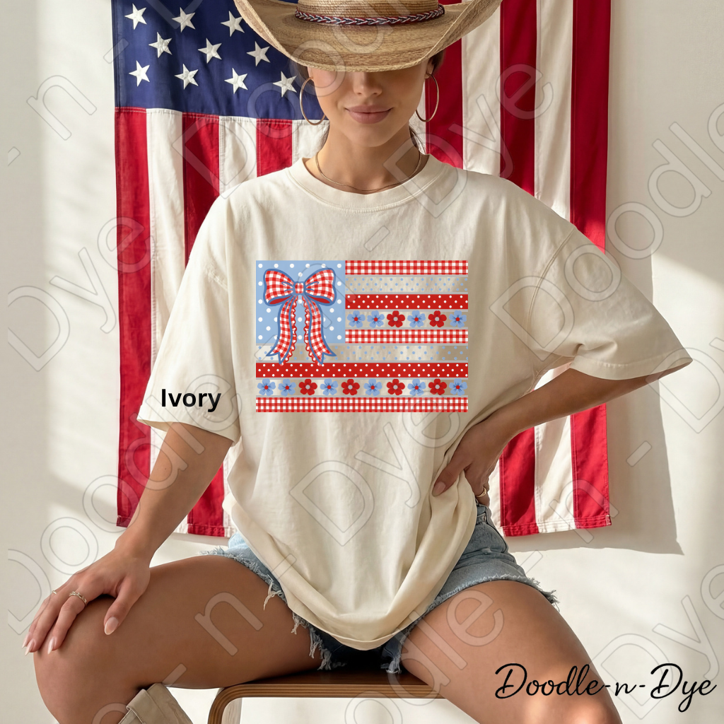 Patriotic Independence Day Comfort Colors Tee, Patchwork Quilt July 4th Shirt, Red White Blue 250th Anniversary T-Shirt