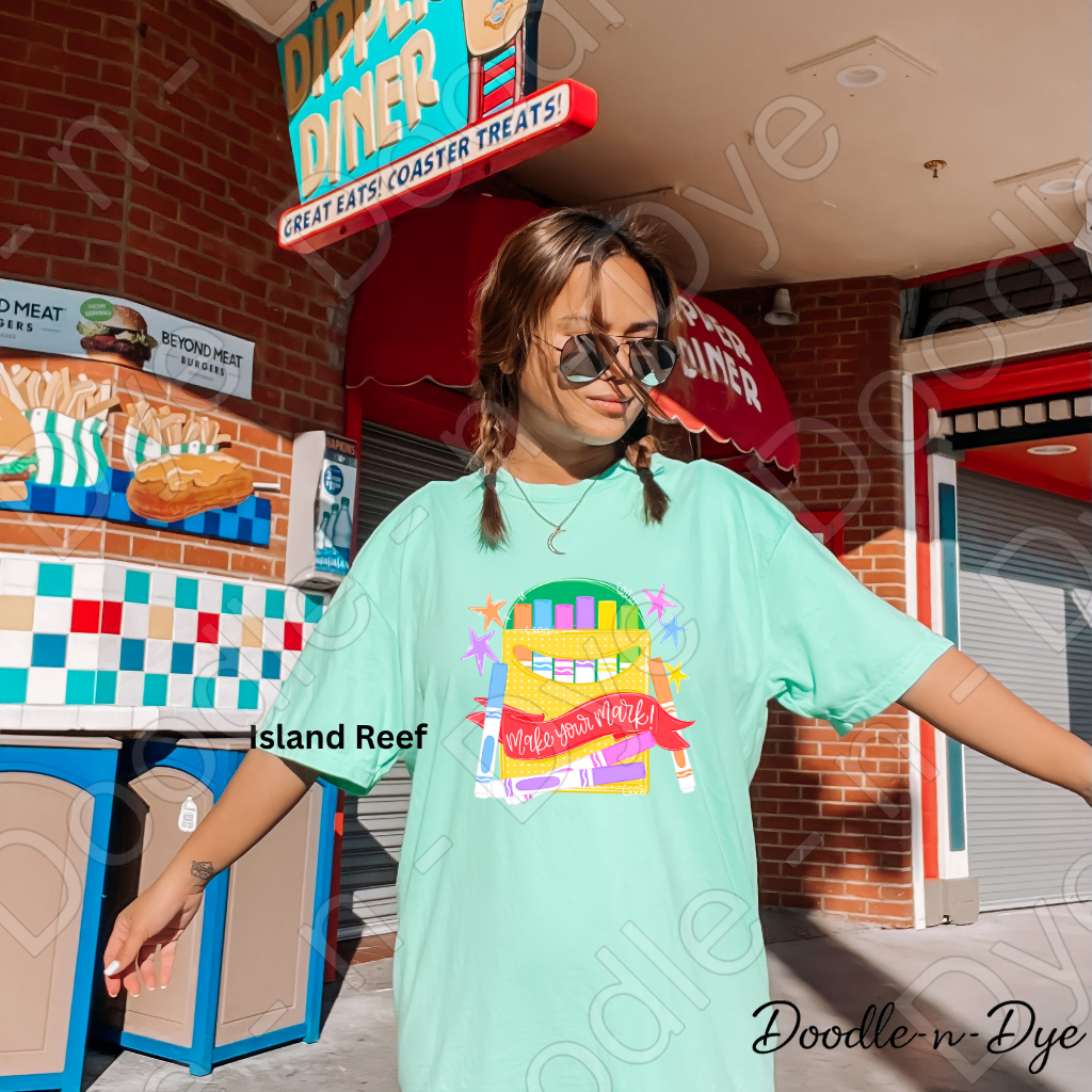 Make Your Mark Teacher Shirt | Comfort Colors 1717 Graphic Tee | Colorful School Shirt | Art Teacher Gift | Creative Classroom Tee