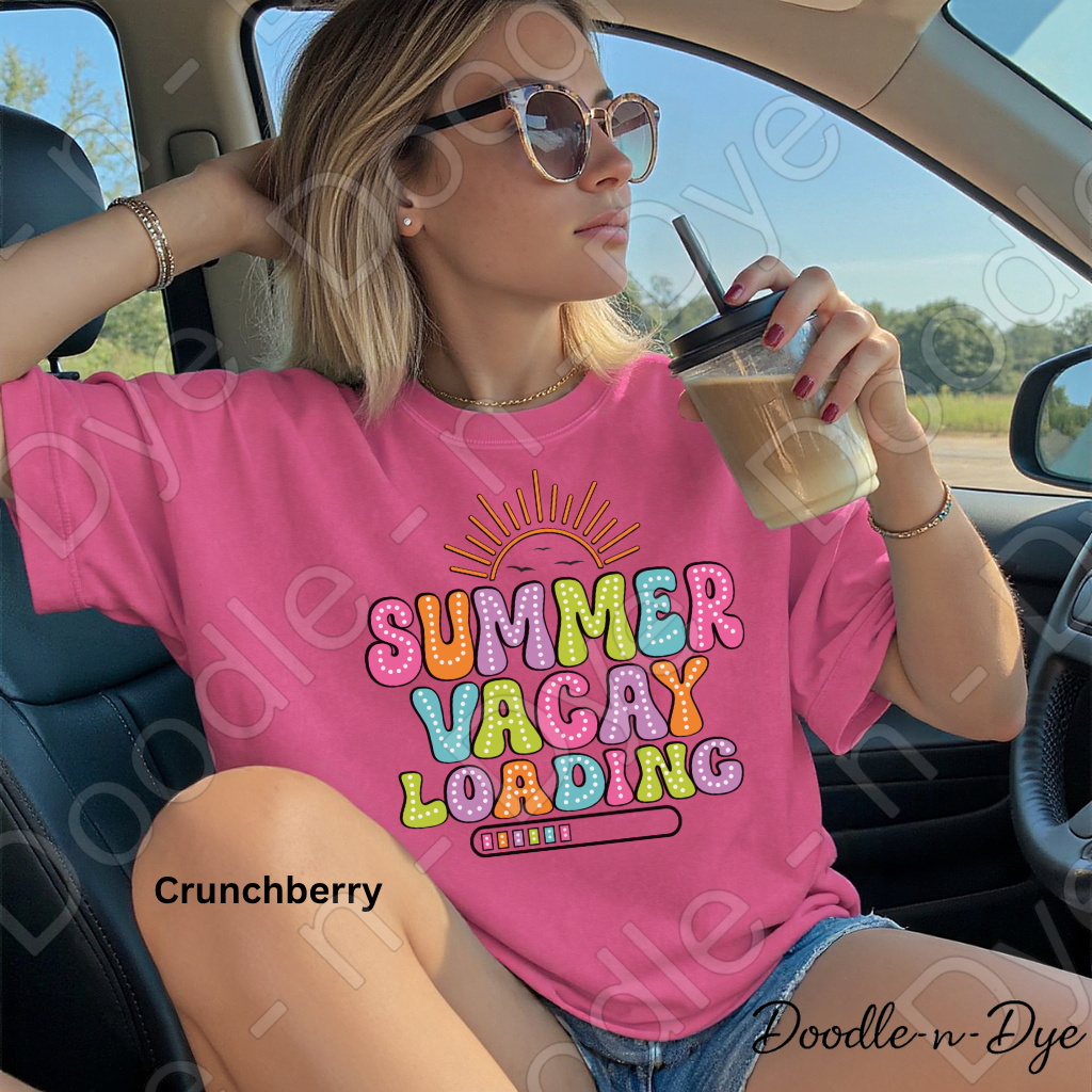 Summer Loading Teacher Comfort Colors Tee, Student Summer Tee, Summer Vacay Loading Graphic T-Shirt, End of School Shirt, Last Day of School Teacher and Student Tshirt