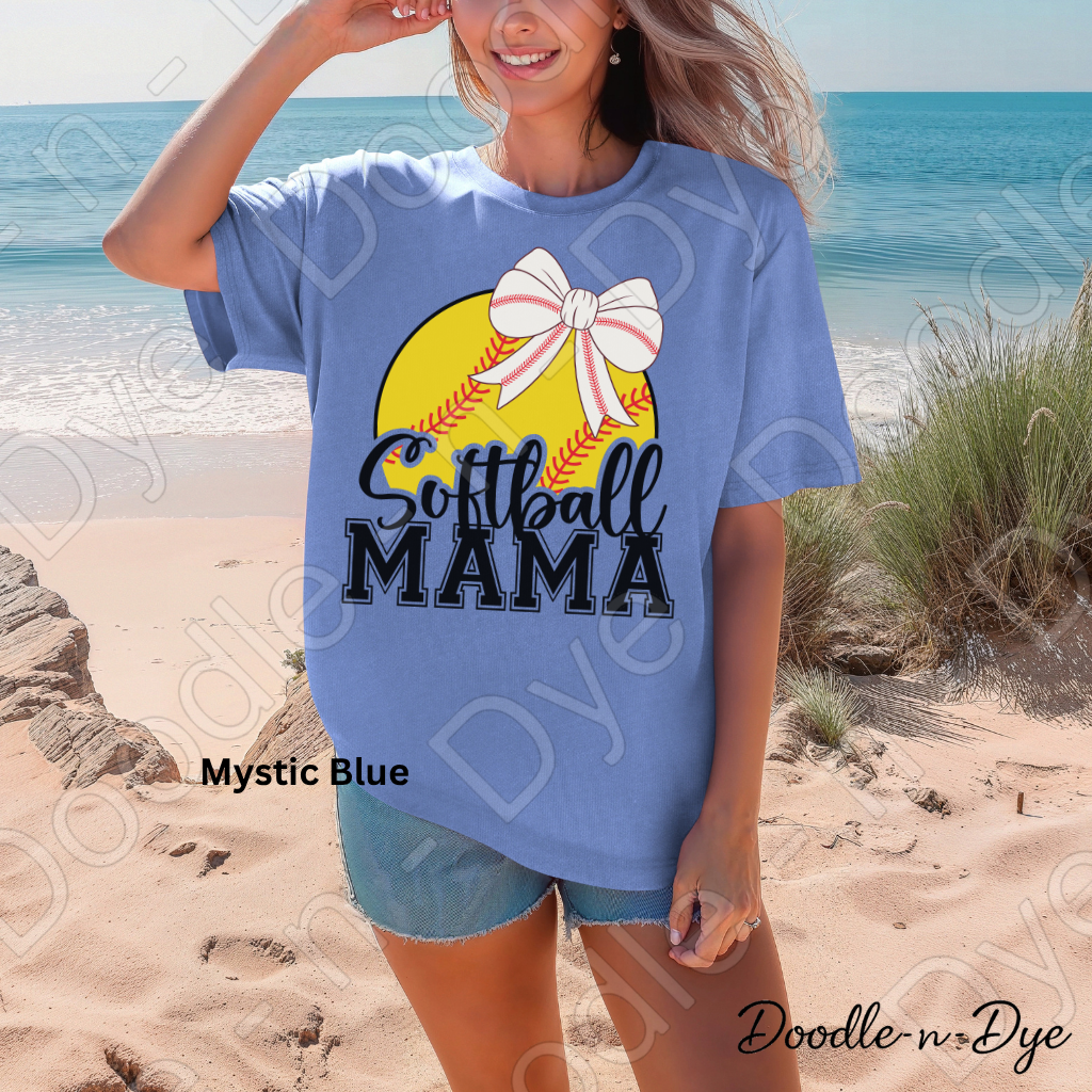 Softball Mama Comfort Colors Tee, Softball Mom Shirt, Game Day Softball Mama Shirt, Softball Season T-Shirt, Softball Travel Ball Tshirt