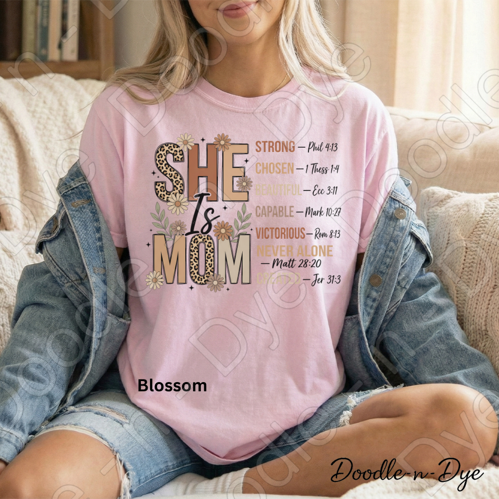 Christian Mom Shirt, She is Mom Faith-Based Tee, Faith Mom T-Shirt, She is Mom Scripture Tee, Gift for Her